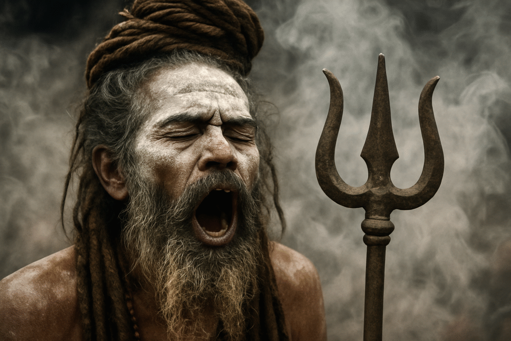 Naga Sadhu during the Akhara procession, Prayagraj Maha Kumbh 2025.